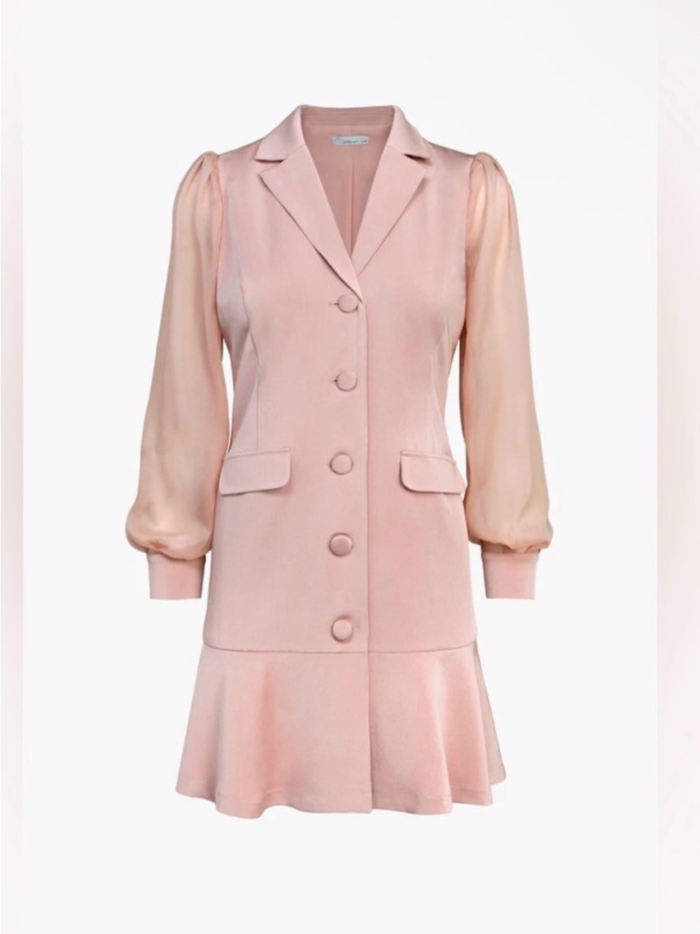 Adelyn Rae Blush Pink Button-Front Long Sleeve Dress